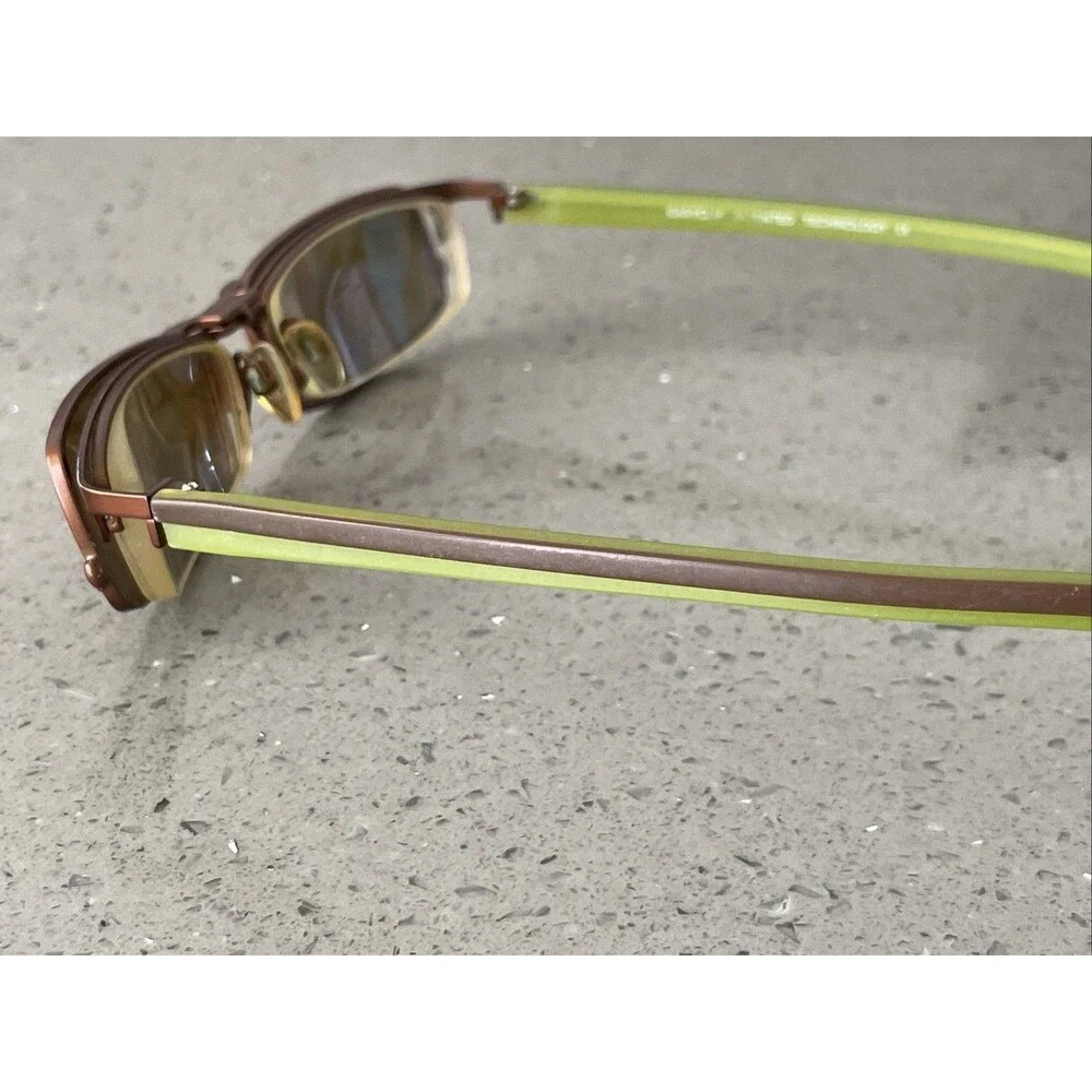 EASYCLIP MOD O1049 BROWN GREEN EYEGLASSES FRAMES ONLY 48-17-140 10 Sunglasses